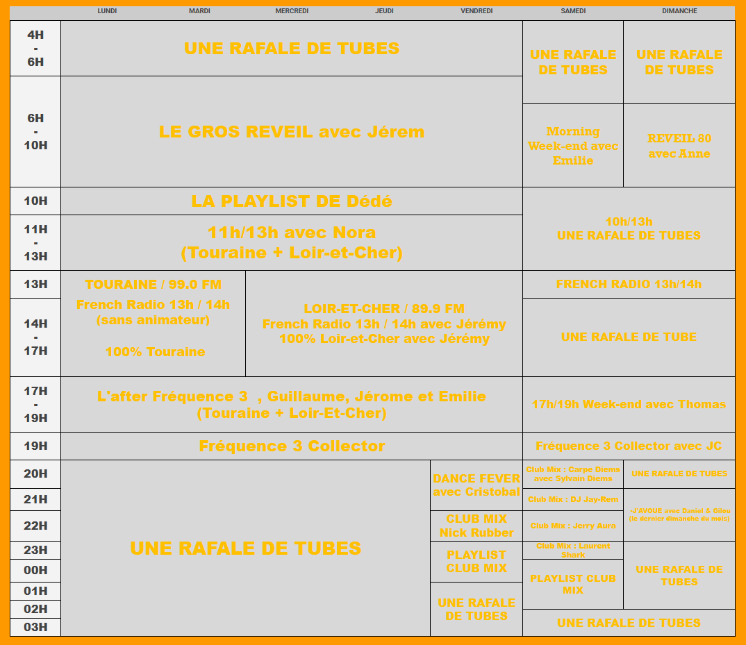 Grille Antenne 2025-2026