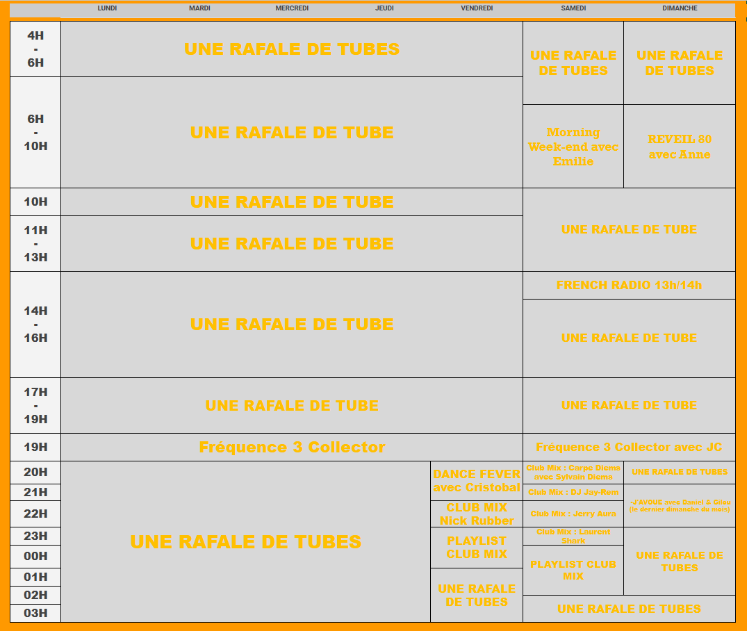 Grille Antenne 2025-2026