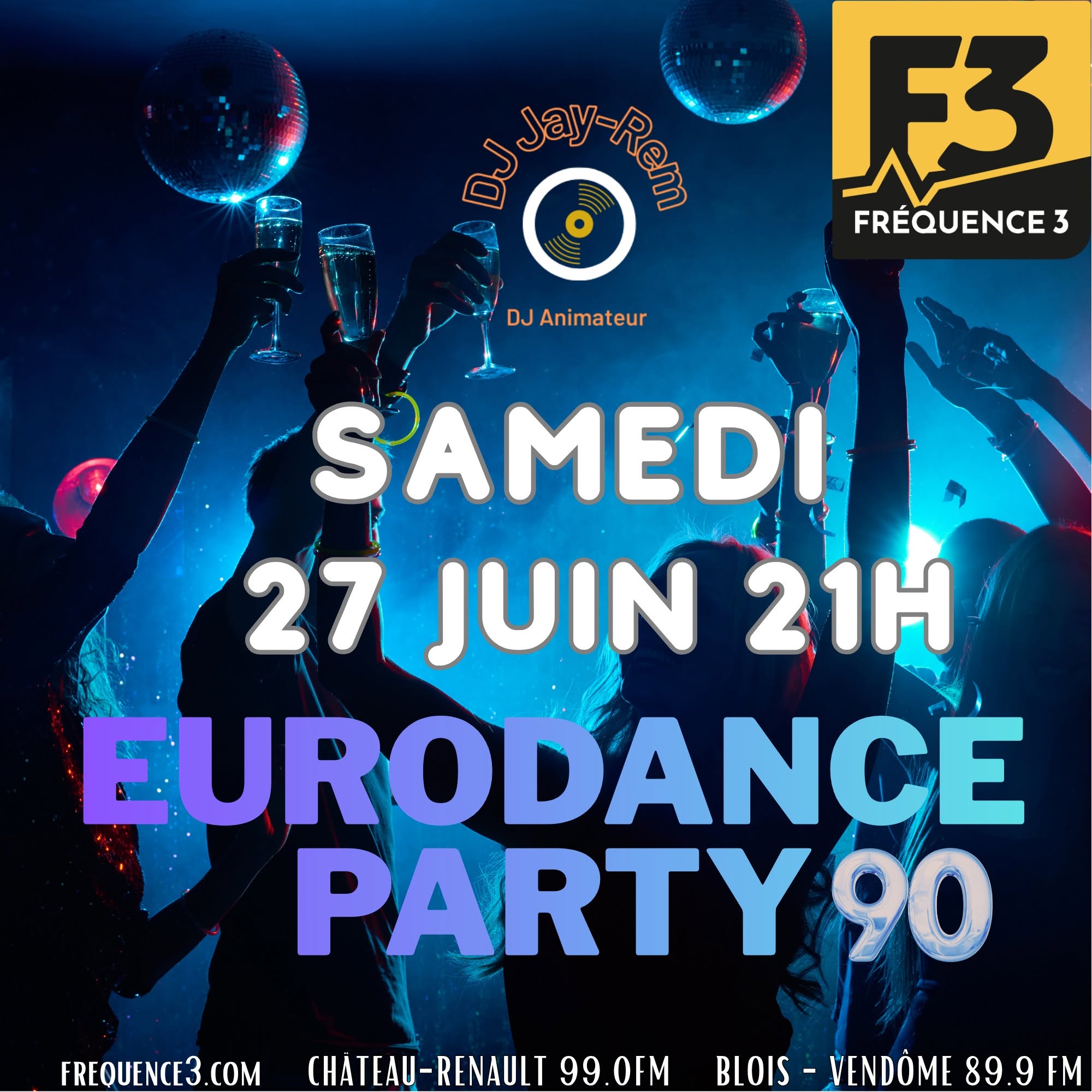 Mix exceptionnel ce soir sur Fréquence 3 : la grande Eurodance Party 90