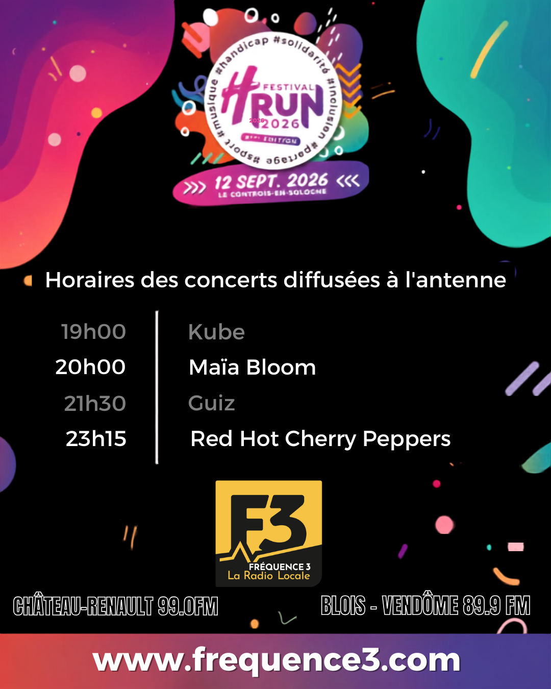 H-Run 2026 : vivez les concerts du samedi soir en direct sur Fréquence 3 LA Radio Locale !